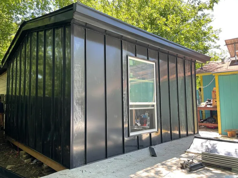 Black standing seam metal wall panels for Metal Roof Installation in Dunmore